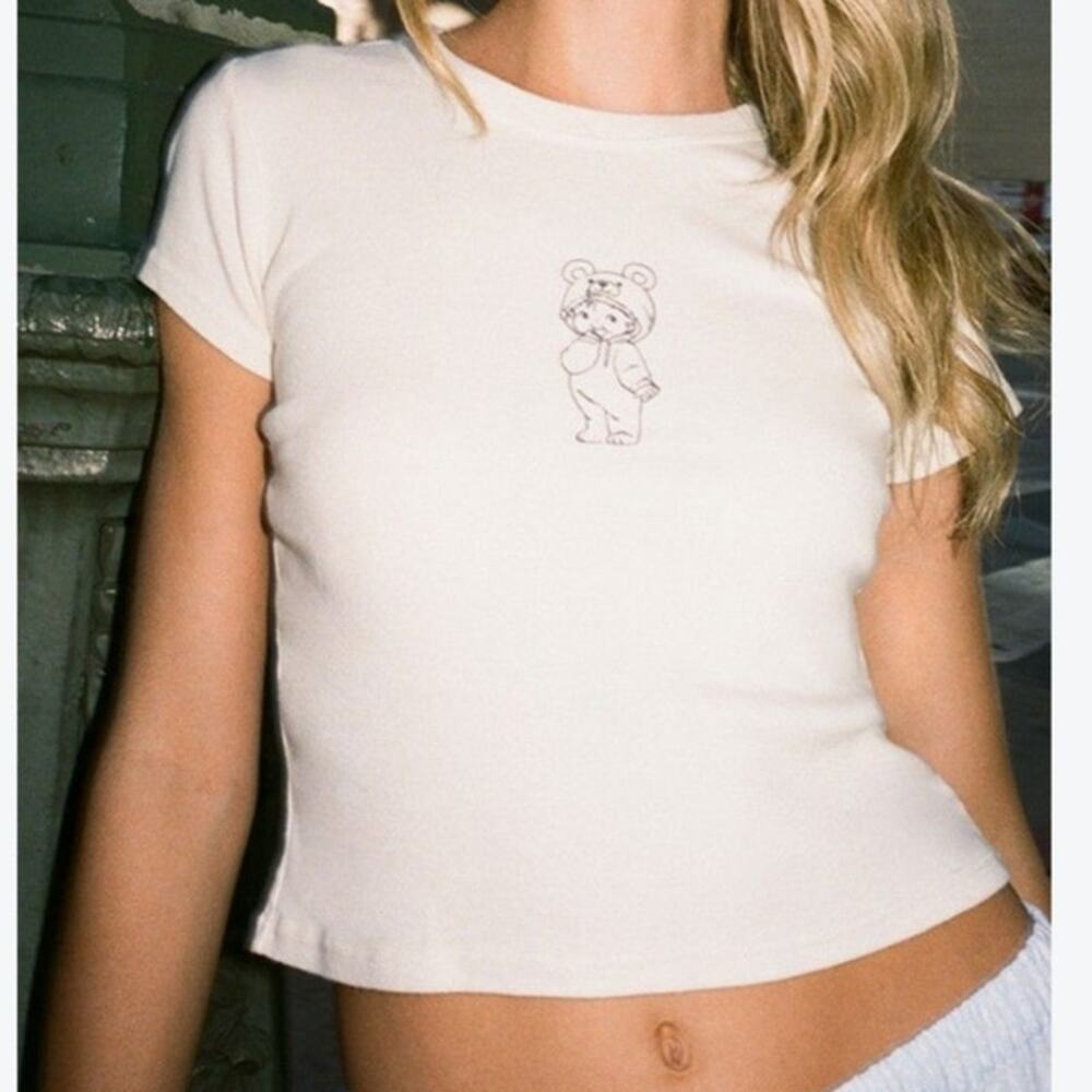 Brandy Melville John Galt Beary  Cute Tee one size